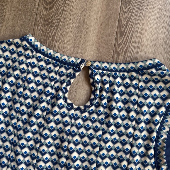 Max Studio Dress Sleeveless Blue Geo Print Stretch Size XS fits S - Picture 11 of 11